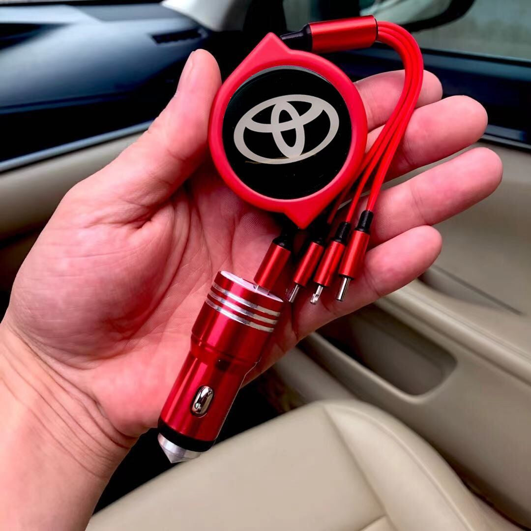 Cablu de date auto retractabil 3 în 1 + încărcător auto gratuit
