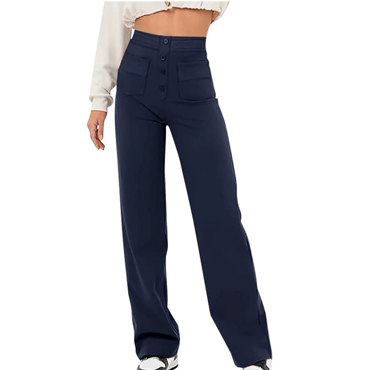 🔥49% REDUCERE - 🔥- Pantaloni casual elastici cu talie înaltă pentru femei