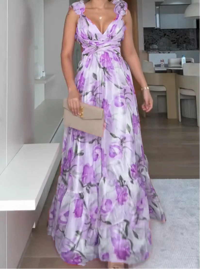 🍓Rochie plisată sexy și elegantă cu imprimeu