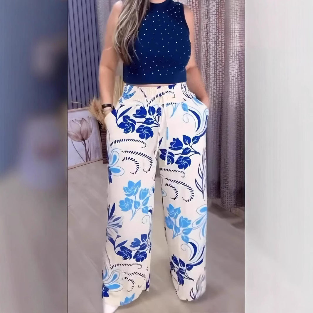 Pantaloni largi cu imprimeu de vară 2025
