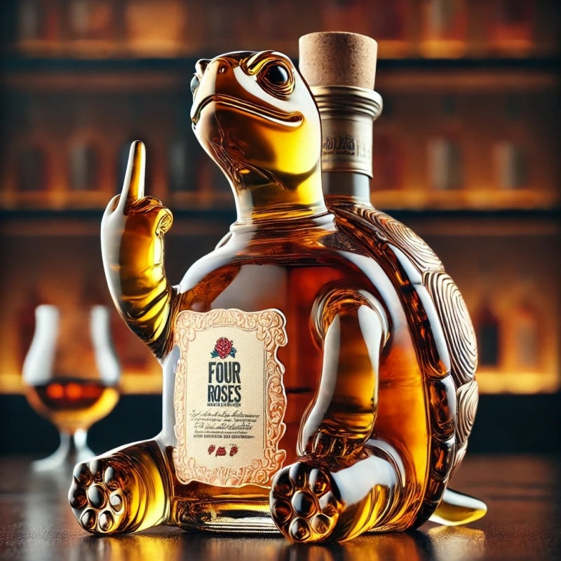 Sticlă de whisky amuzantă cu broască țestoasă