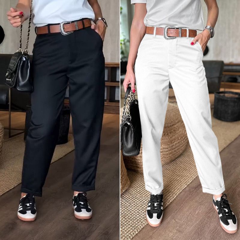 Pantaloni modelați în dungi - Ediție limitată