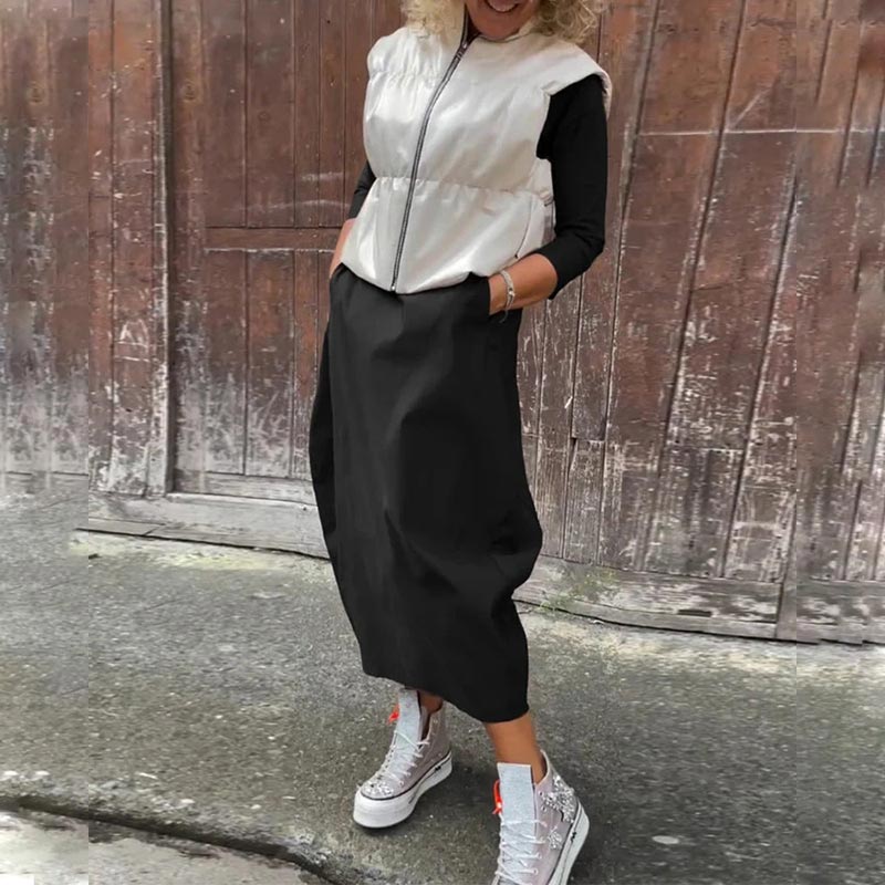 Rochie simpla eleganta pentru femei cu buzunar