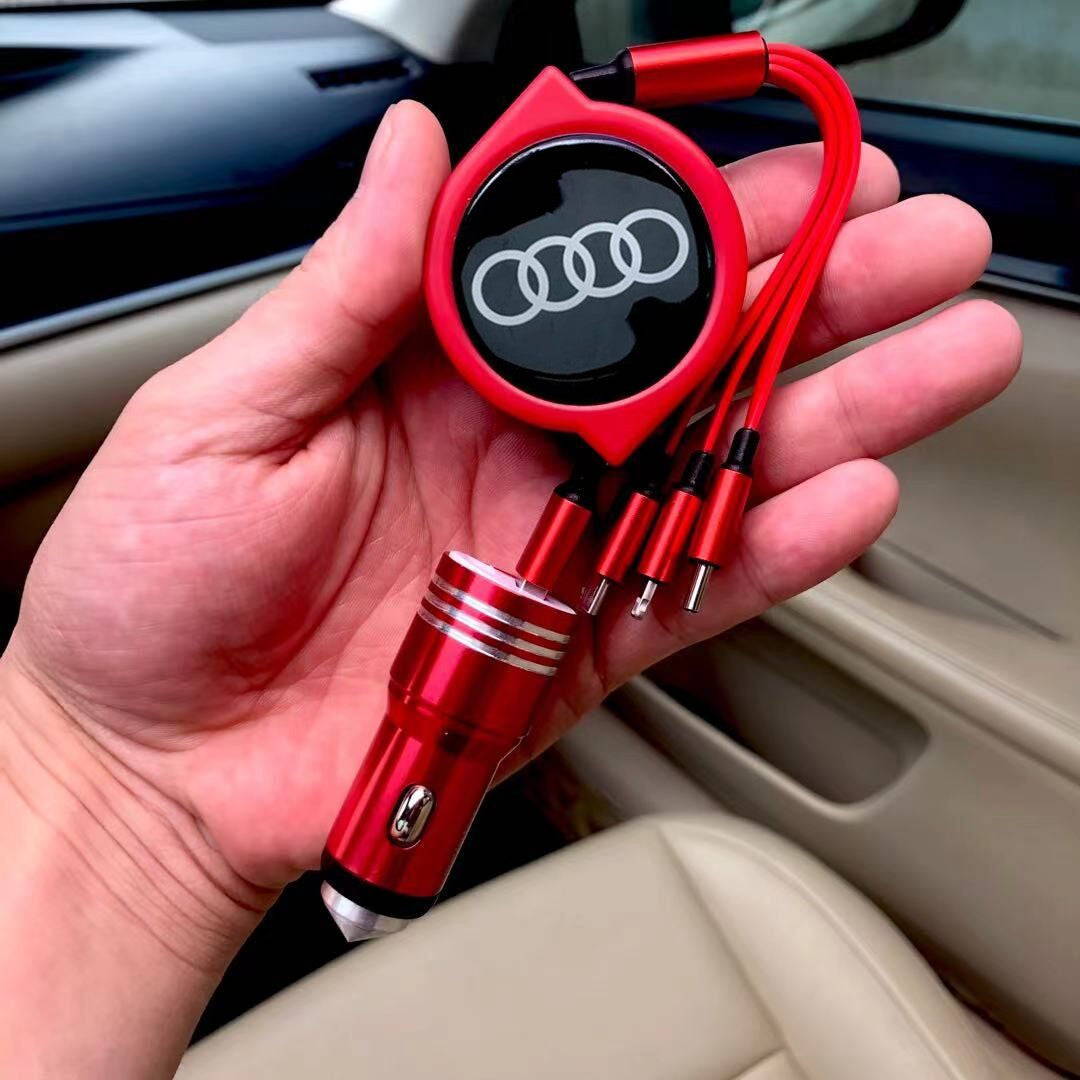 Cablu de date auto retractabil 3 în 1 + încărcător auto gratuit