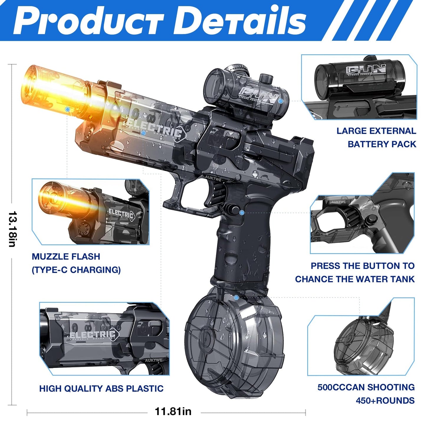 Pistol cu apă electric Woyuosn Battle Blaster