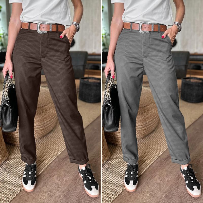 Pantaloni modelați în dungi - Ediție limitată