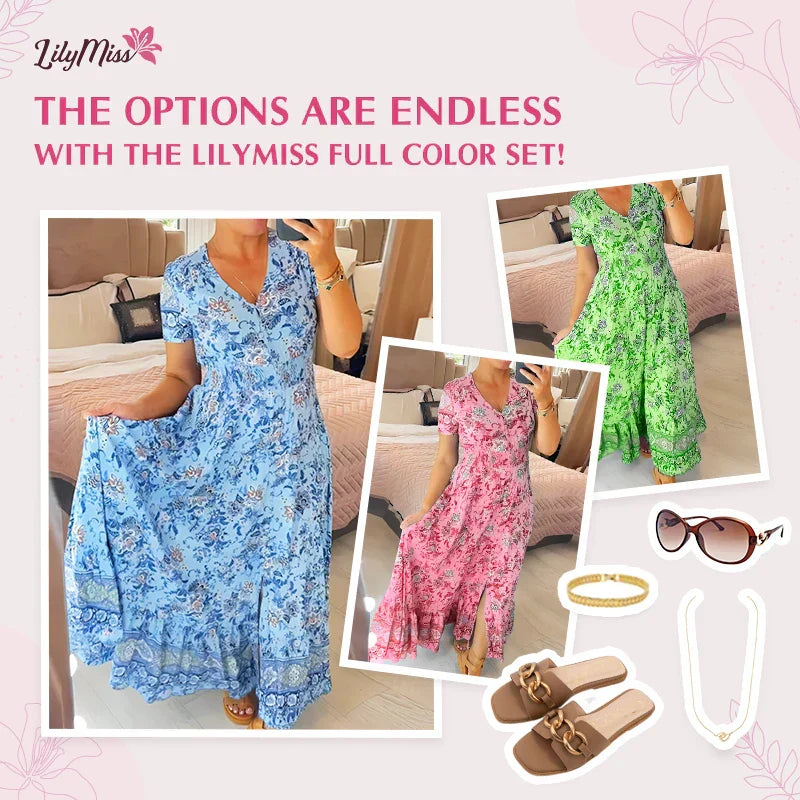 💝 Rochie cu imprimeu floral și decolteu în V