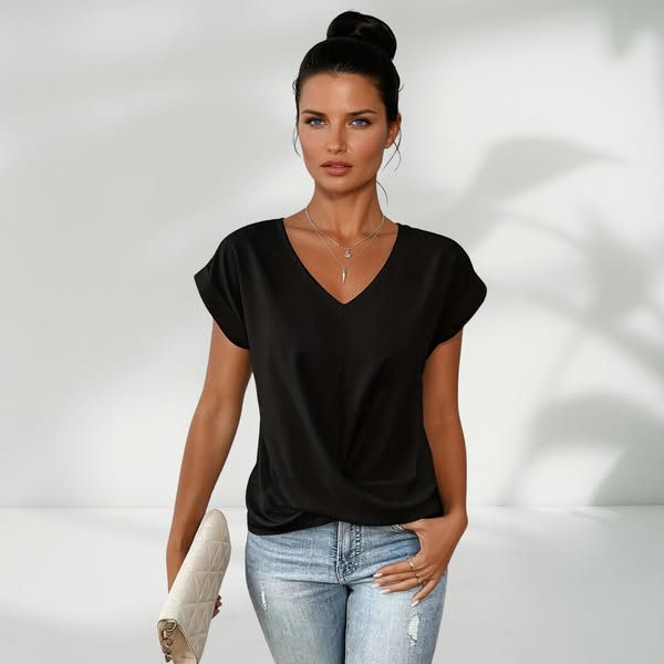 👚Tricou elegant cu decolteu în V✨