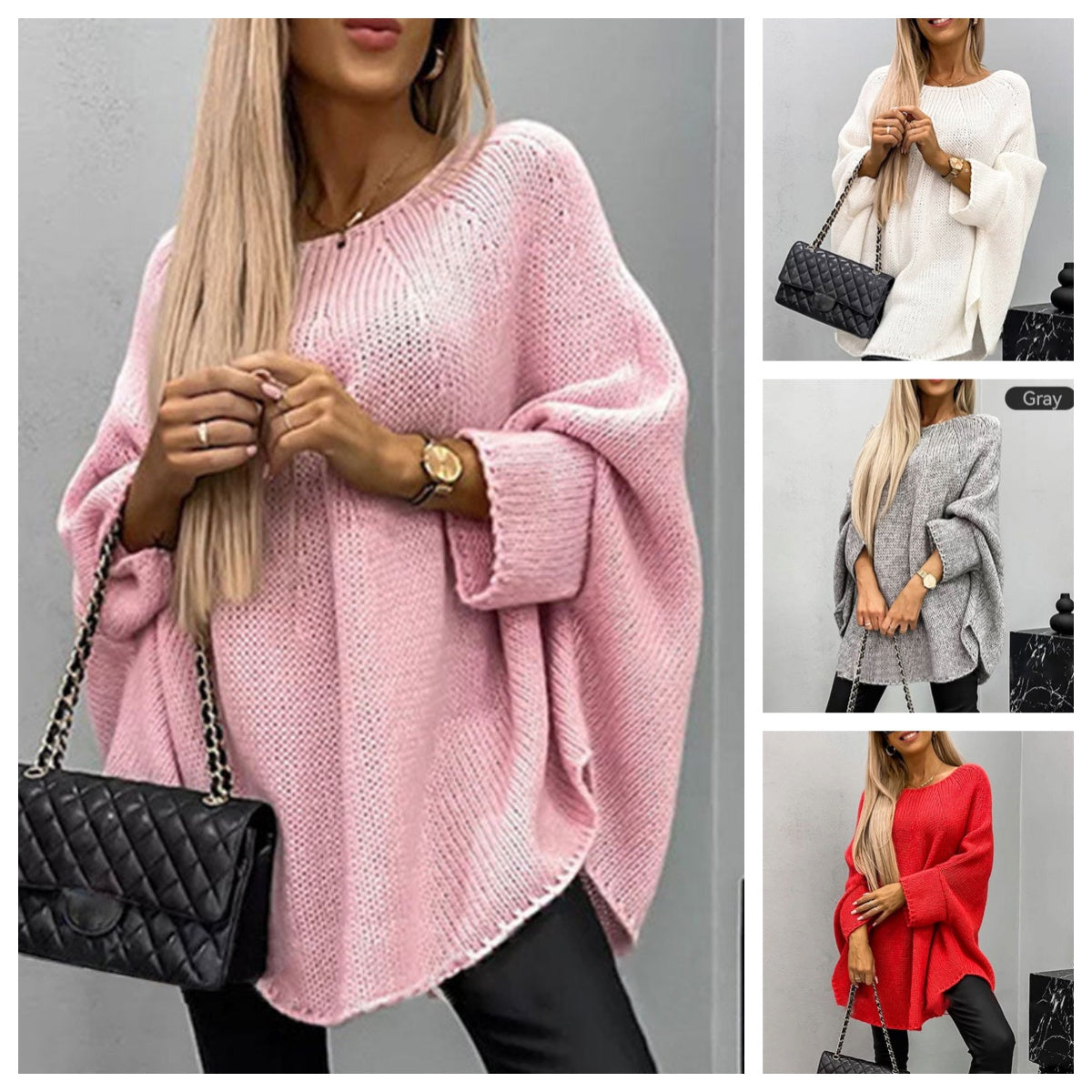 Pulover elegant de dama tricotat cu gluga⚡⚡