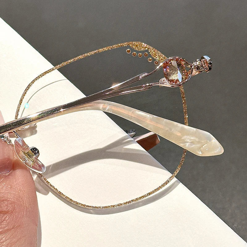 OCHELARI ANTI-REFLECTIV PENTRU DAMĂ CU RAMA DE DIAMANT CARE PROTEJAȚI ÎMPOTRIVA LUMINII ALBASTRĂ