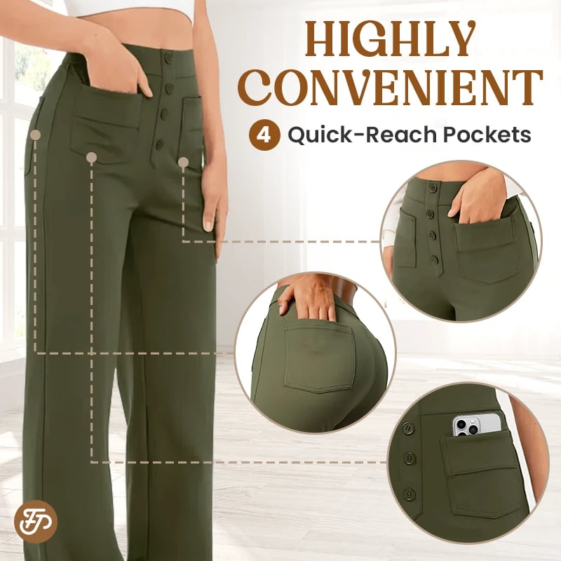 🔥49% REDUCERE - 🔥- Pantaloni casual elastici cu talie înaltă pentru femei