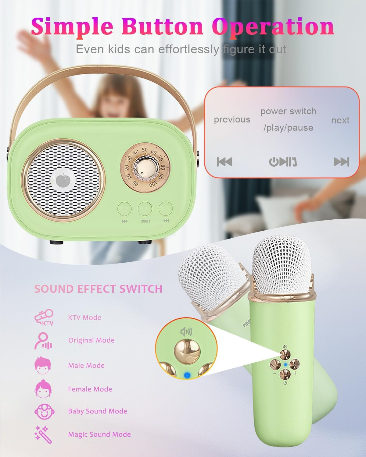 Set karaoke portabil VivaMic pentru copii