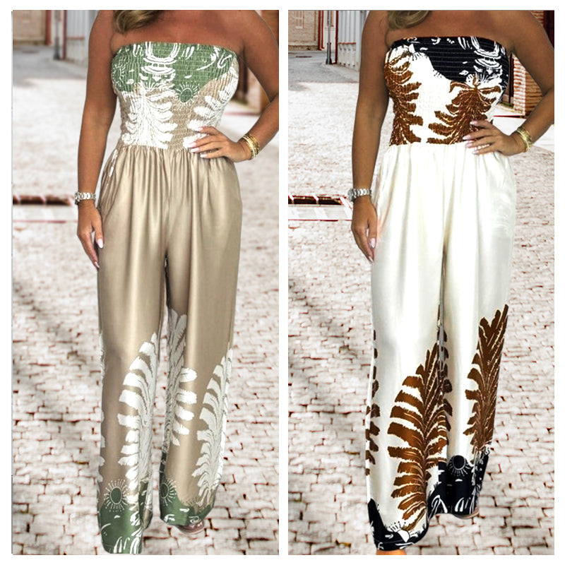 💖Sexy de vară imprimate vrac fără bretele Jumpsuit