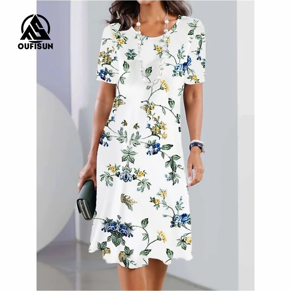 Rochii maxi cu maneca scurta cu imprimeu floral la moda Rochie lunga florala fluture