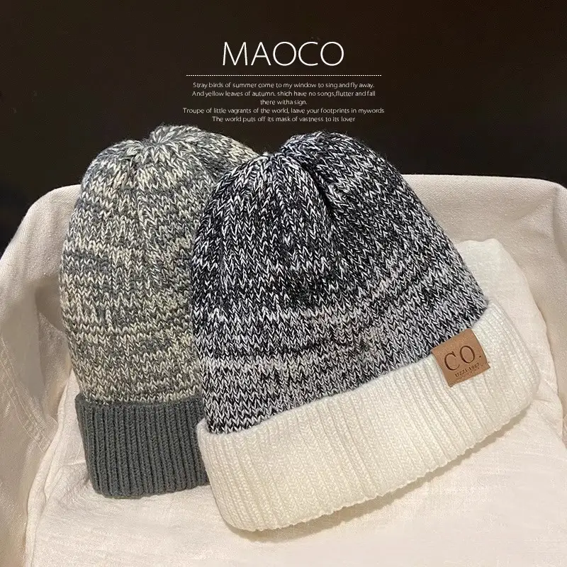 Căciulă de iarnă din tricot dublu pentru bărbați - caldă și confortabilă, unisex, groasă, căptușită cu lână, caldă și rezistentă la vânt, cu protecție pentru urechi