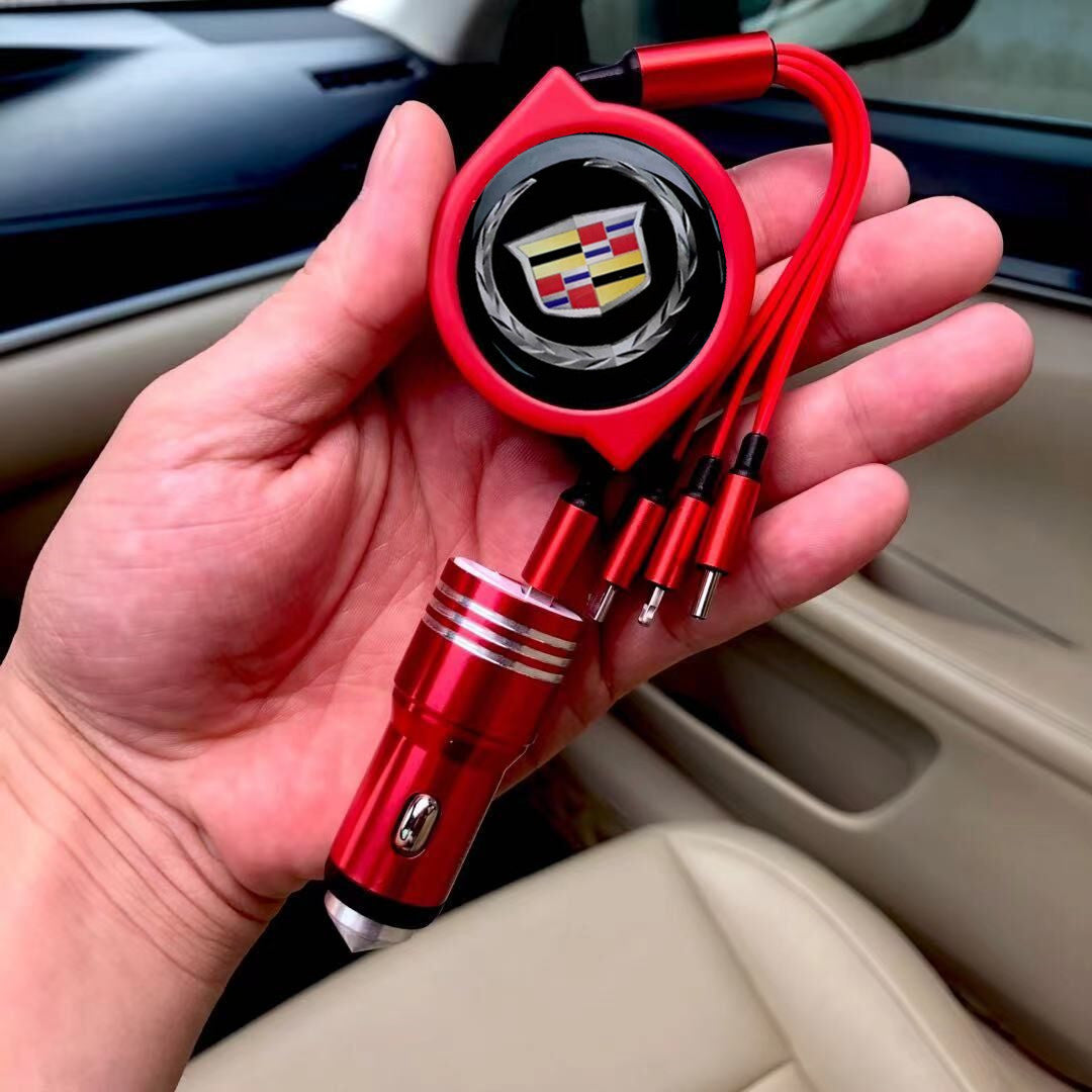 Cablu de date auto retractabil 3 în 1 + încărcător auto gratuit