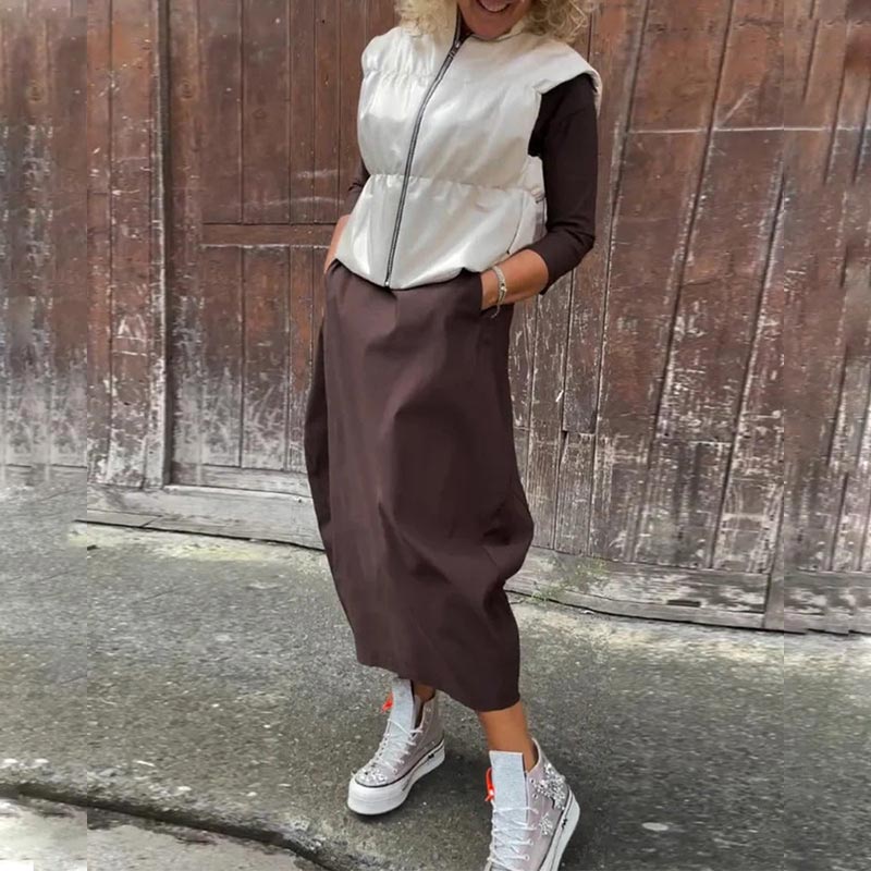 Rochie simpla eleganta pentru femei cu buzunar