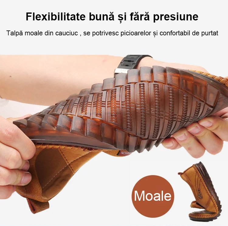 Cusut din piele lucrata manual Pantofi din piele casual respirabili