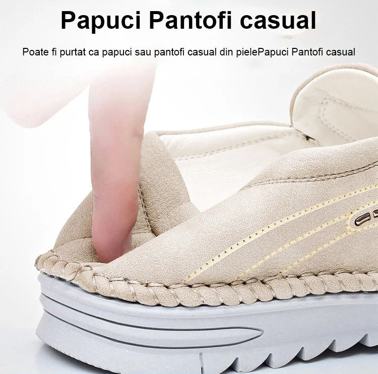 Cusut din piele lucrata manual Pantofi din piele casual respirabili