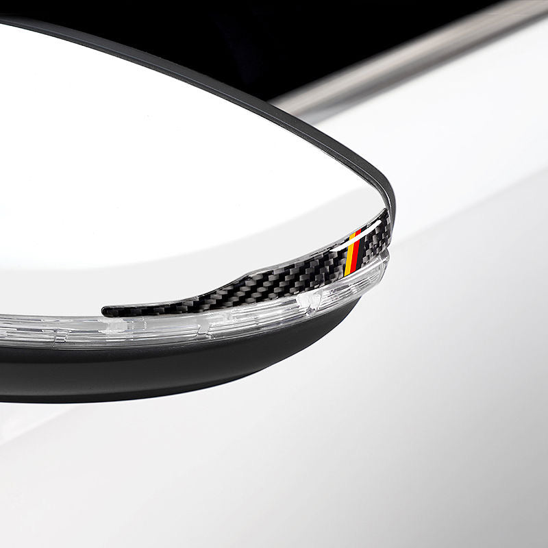Autocolant oglindă din fibră de carbon cu protecție la impact și logo