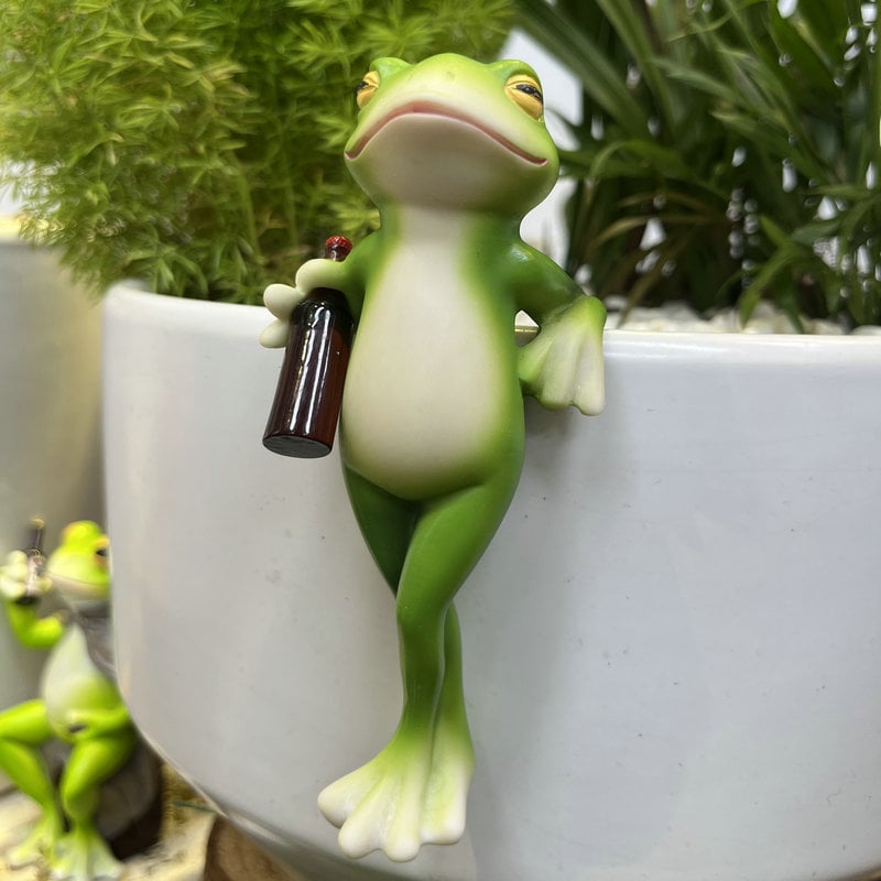 🔥 OFERTĂ SUPERIOARĂ 🐸🍷 Ornament suspendat în ghiveci – Broască