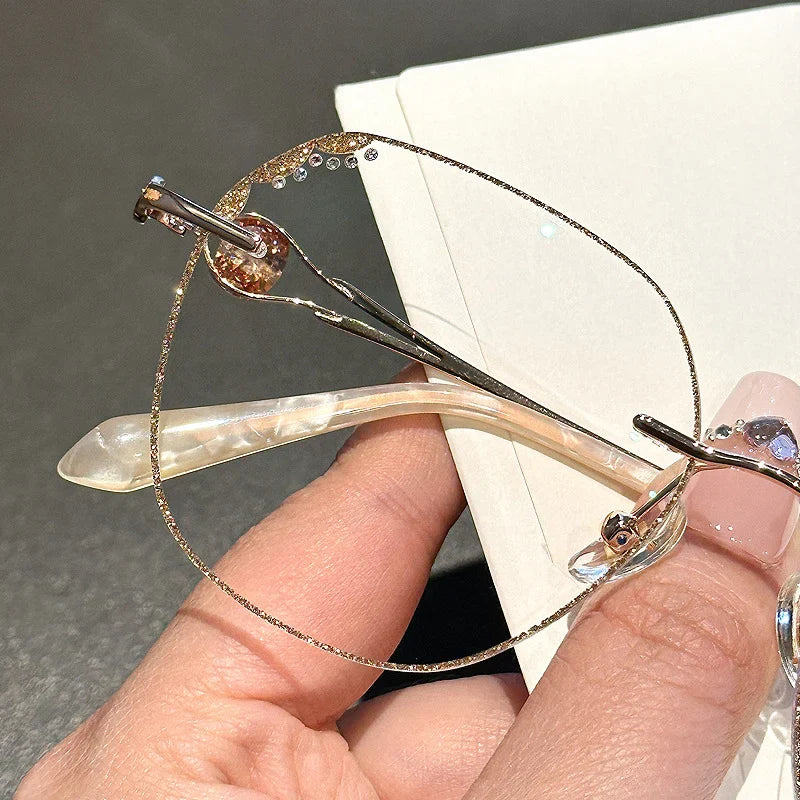 OCHELARI ANTI-REFLECTIV PENTRU DAMĂ CU RAMA DE DIAMANT CARE PROTEJAȚI ÎMPOTRIVA LUMINII ALBASTRĂ