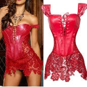 Sexy Lace Spate Deschis - Body modelat din piele din dantela