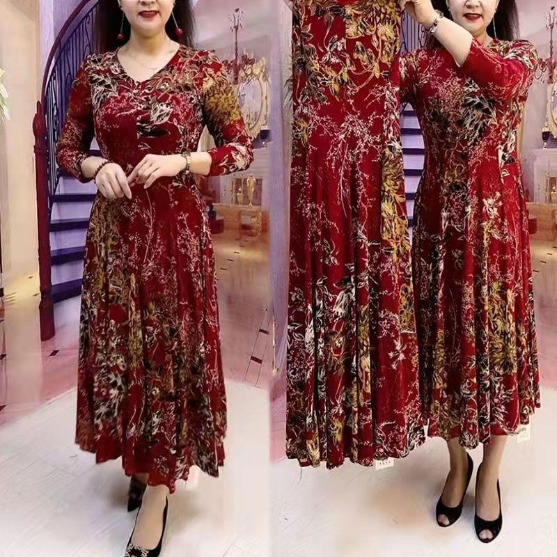 💥 Reducere 49% - Rochie de damă elegantă cu decolteu în V cu imprimeu floral