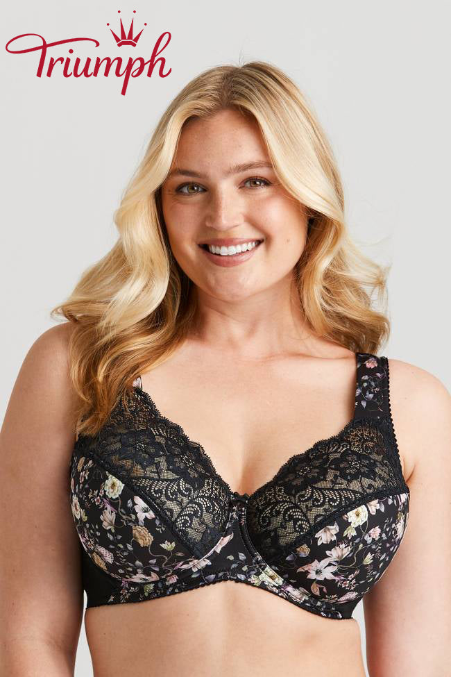 Biustonosz Triumph® 3-częściowy💖 z koronki z kwiatowym haftem