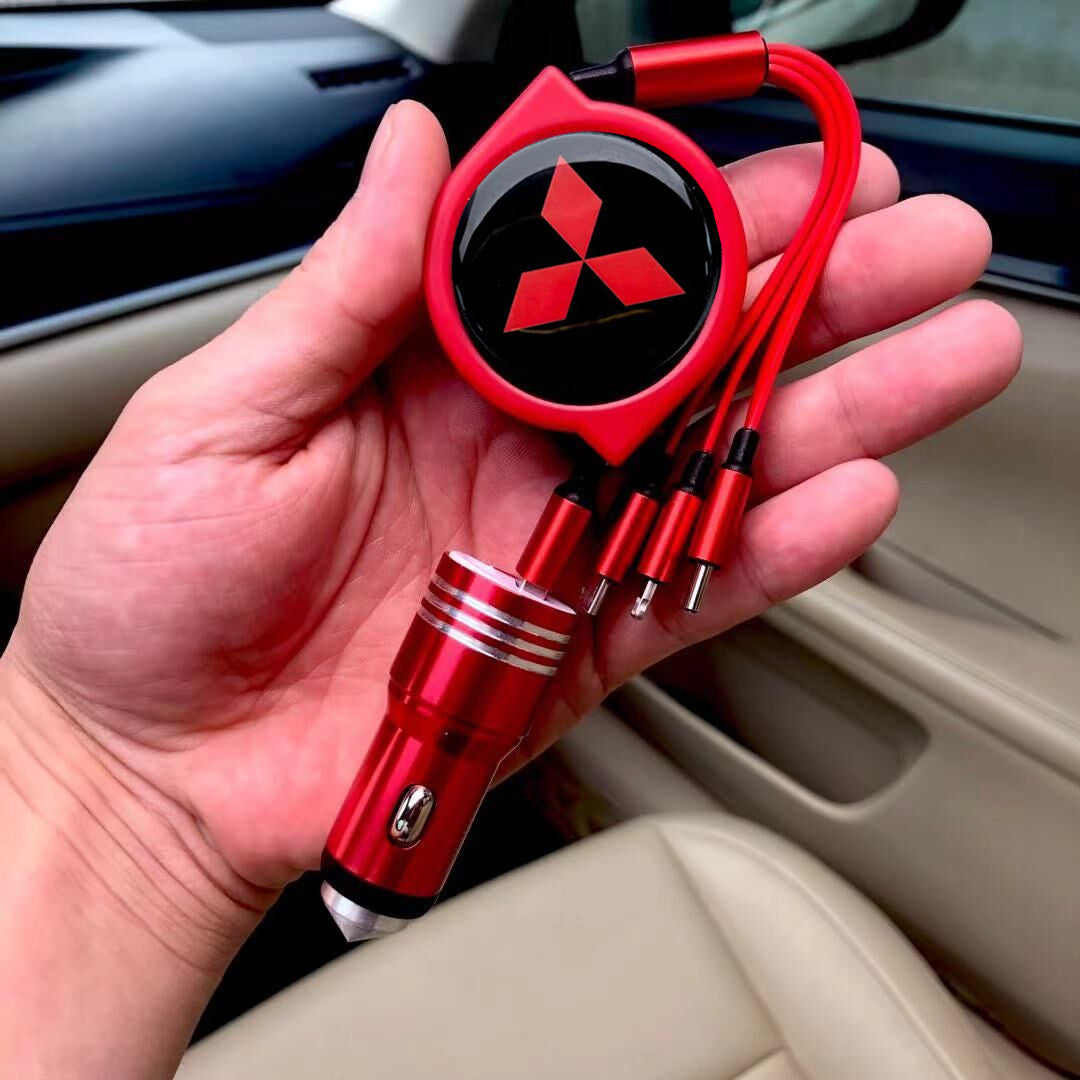 Cablu de date auto retractabil 3 în 1 + încărcător auto gratuit