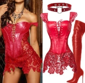 Sexy Lace Spate Deschis - Body modelat din piele din dantela