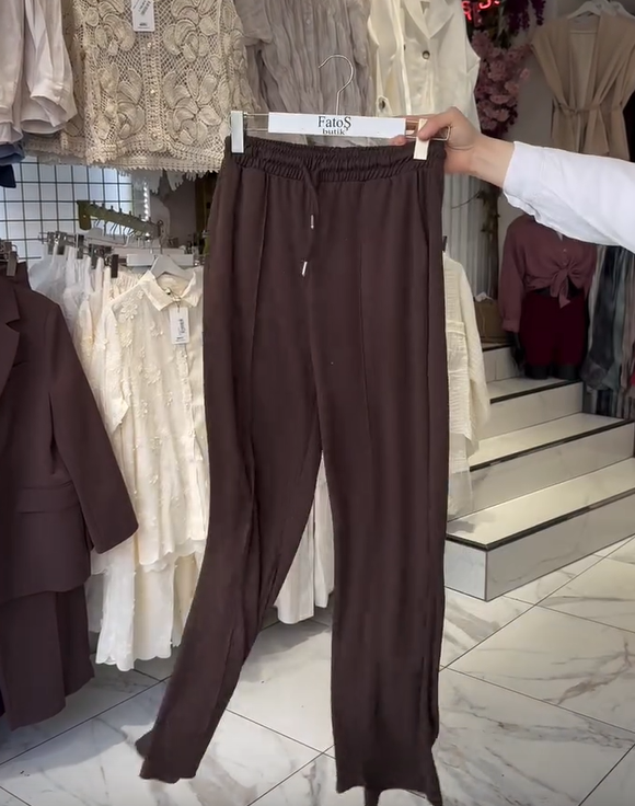 Set pantaloni de dama din bumbac cu maneci lungi si decolteu rotund