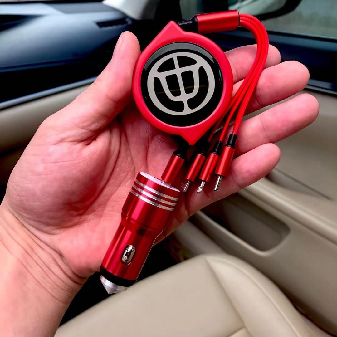 Cablu de date auto retractabil 3 în 1 + încărcător auto gratuit