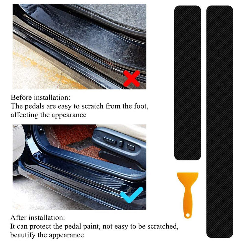 🚗Autocolante din fibră de carbon pentru prag