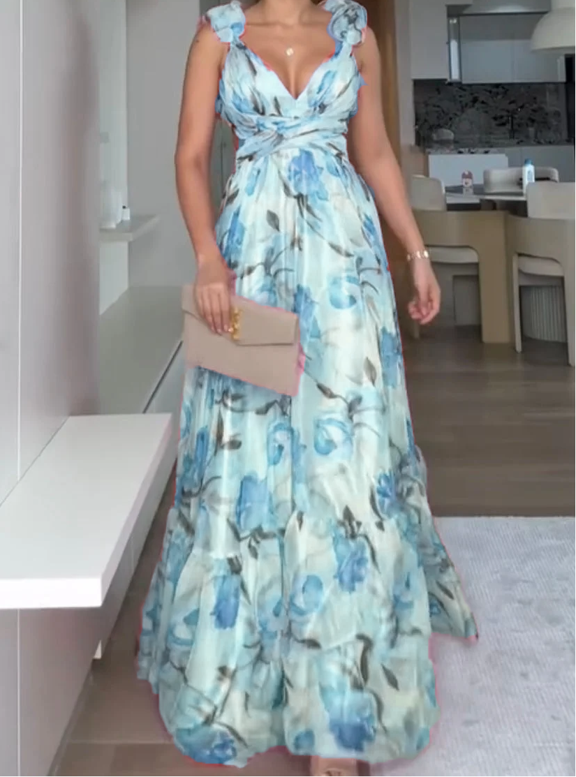 🍓Rochie plisată sexy și elegantă cu imprimeu