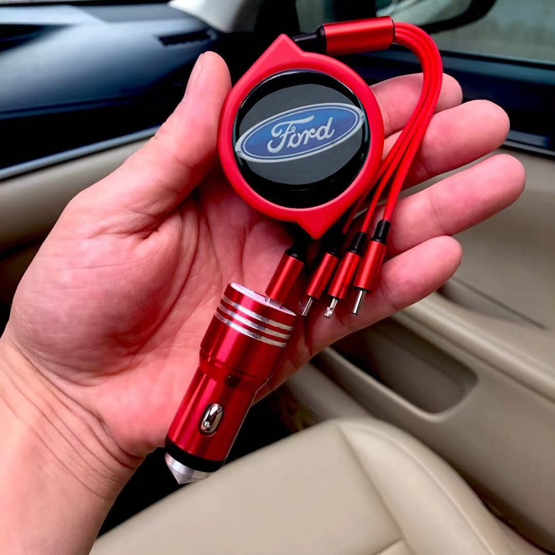 Cablu de date auto retractabil 3 în 1 + încărcător auto gratuit