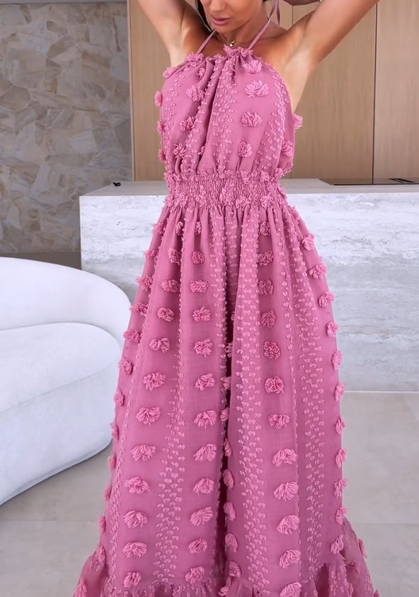 Rochie de vară la modă pentru femei, cu spate deschis și crăpătură largă