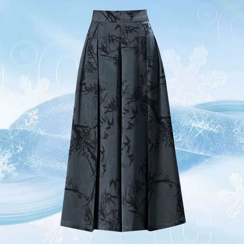 Pantaloni eleganti de dama din sifon cu picioare late