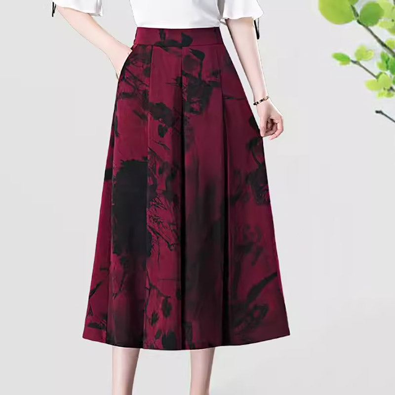 Pantaloni eleganti de dama din sifon cu picioare late