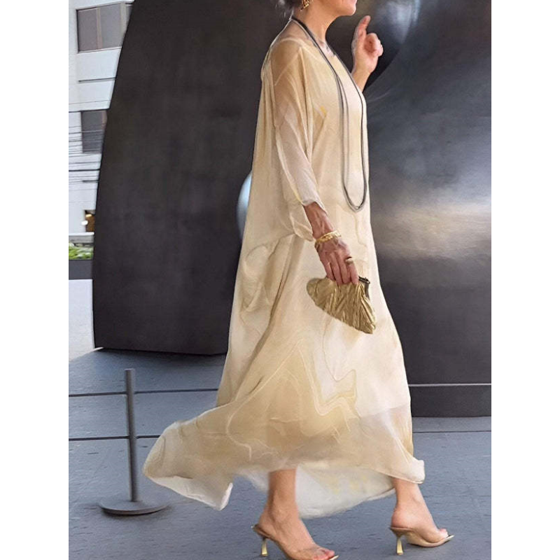 š„ofertÄ specialÄš„Rochie elegantÄ din Čifon cu imprimeu marmorat