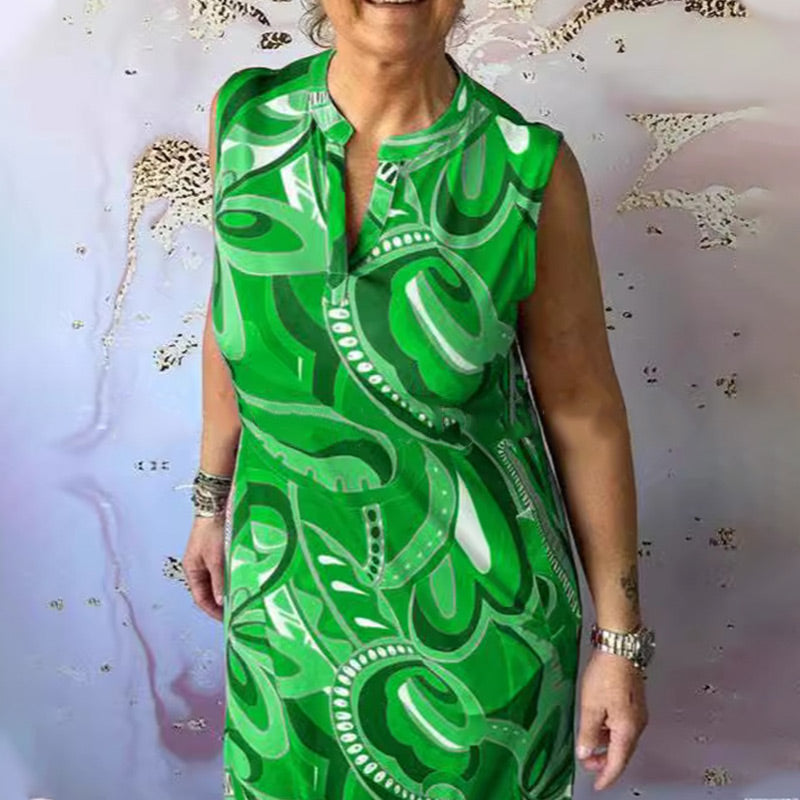 Rochie fără mâneci din bumbac in