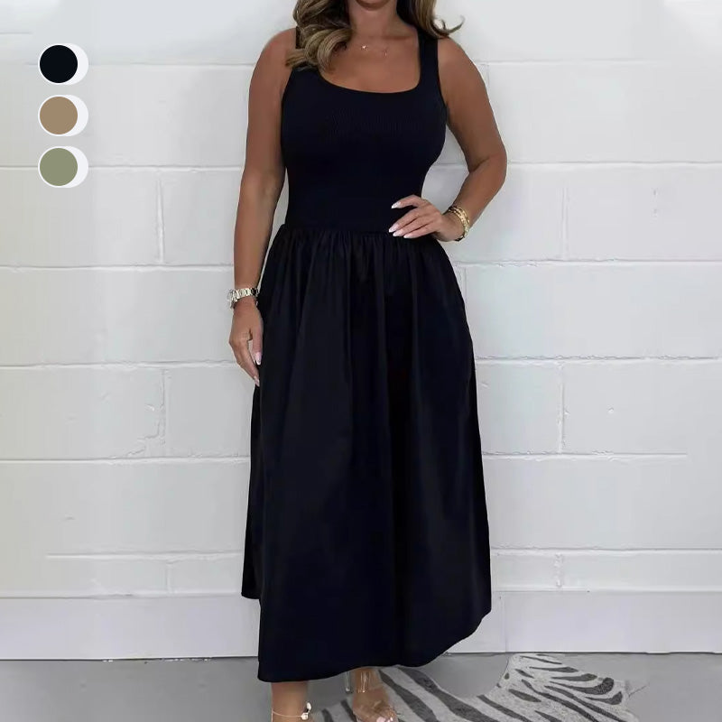 2025🌷Rochie fără mâneci, casual, culoare uni, pentru femei