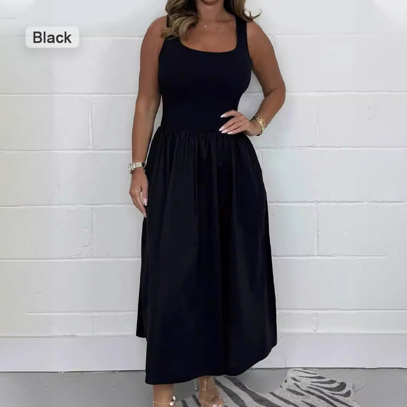 2025🌷Rochie fără mâneci, casual, culoare uni, pentru femei