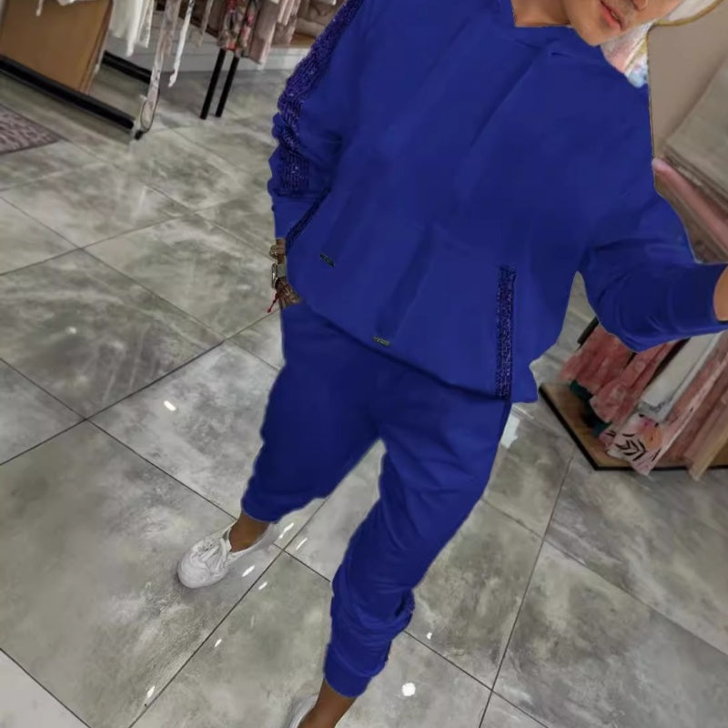 🌷Nowości na jesień✨Damski komplet top i spodnie ze sznurkiem, 2 sztuki