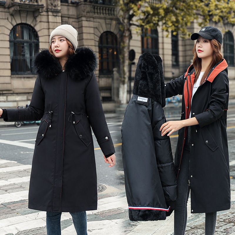 ❄️ Palton de iarnă de damă cu glugă și guler de blană Casual Parka