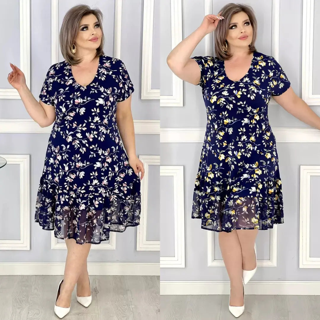 Rochie nouă florală cu decolteu în V