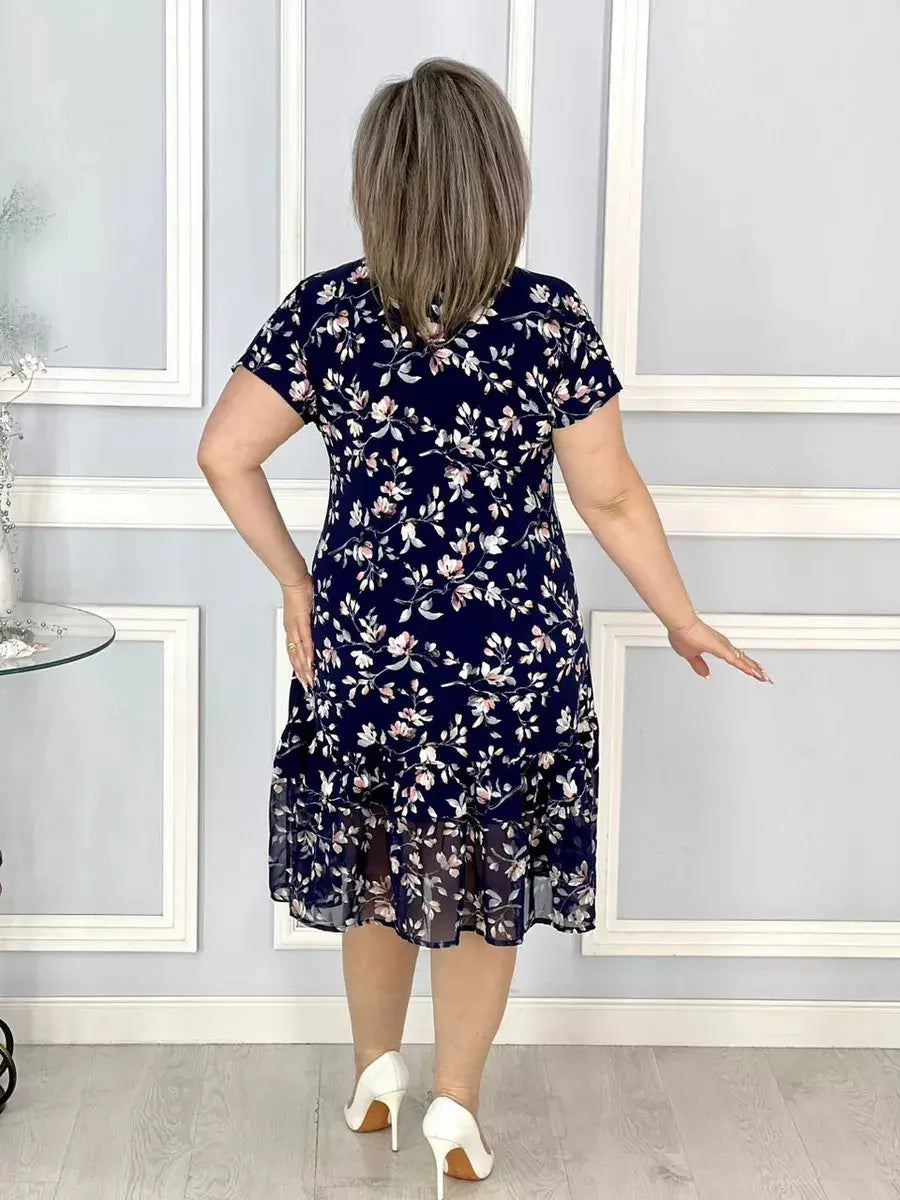 Rochie nouă florală cu decolteu în V