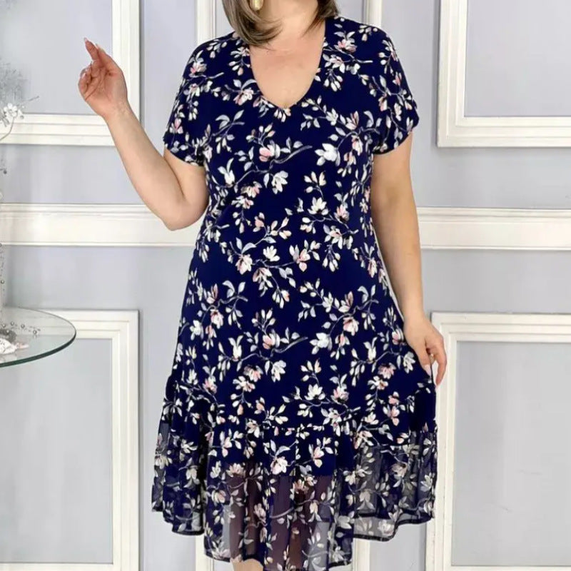 Rochie nouă florală cu decolteu în V
