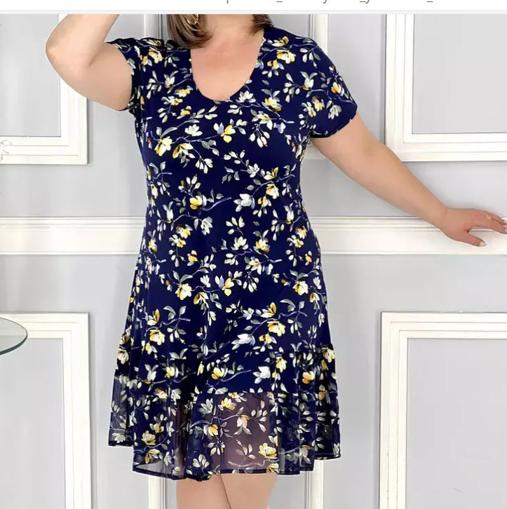 Rochie nouă florală cu decolteu în V
