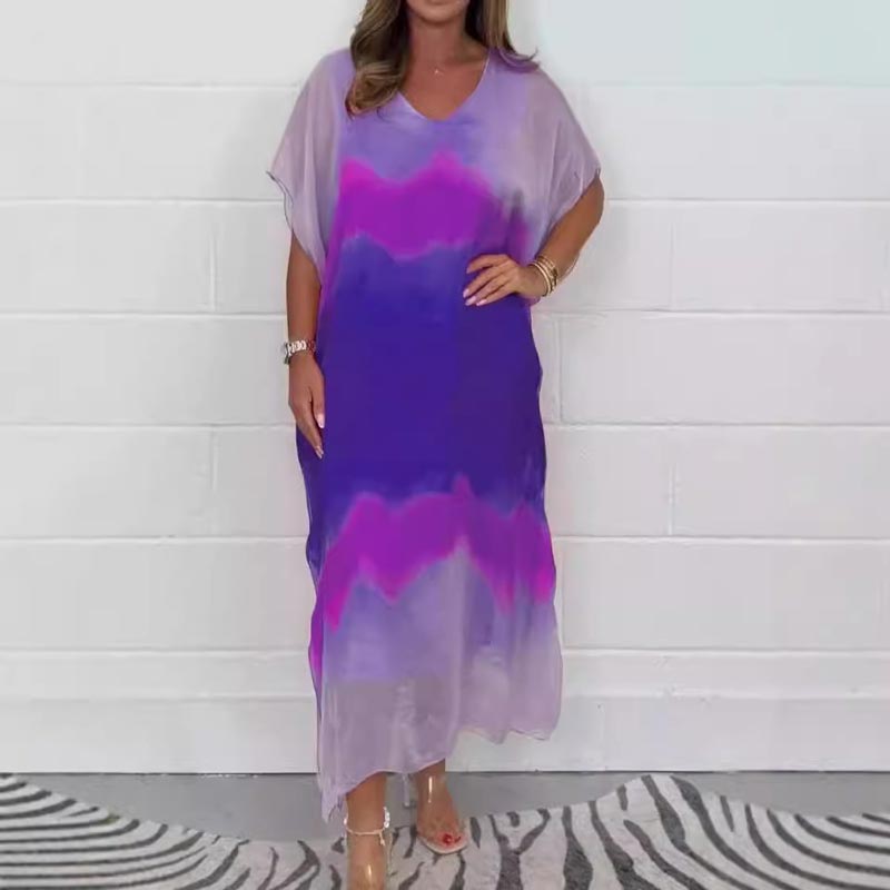 ✨【S-4XL】Rochie confortabilă din șifon gri pentru femei